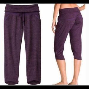 Athleta Chillax Foldover Waist Capri in Deep Purple